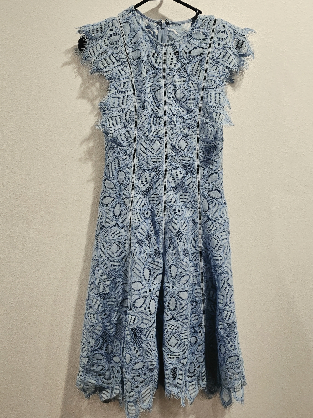 Lela Rose Blue Lace A-Line Womens Dress NWT
